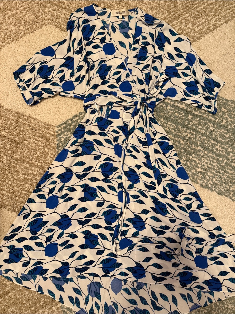 Diane Von Furstenberg Blue Floral Wrap Dress - Women